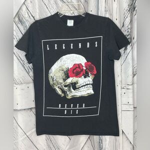 “Legends Never Die” wicked skull punk emo t-shirt